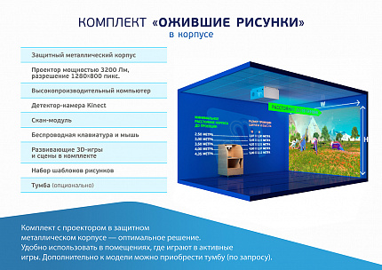 Интерактивная стена "Ожившие рисунки" в корпусе (кинект)
