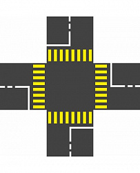 Комплект стендов для отработки ПДД ПЕРЕКРЕСТОК (Желтый переход)