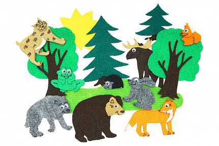 Дикие животные с полем мини (15дет)