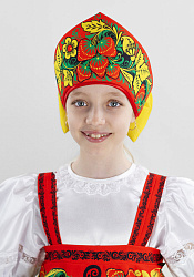 Русский народный костюм для девочки Хохлома расписная / Ягодка