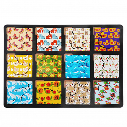 Доска Сегена на подложке "Животные" 24 деталей