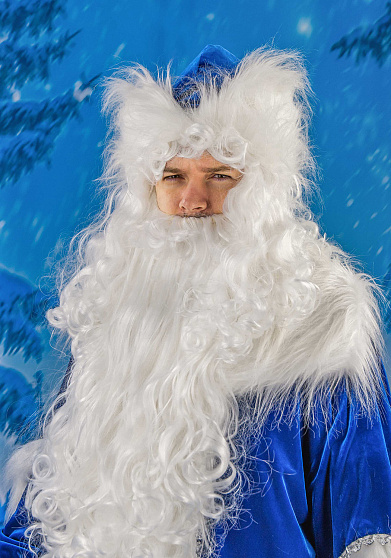 Костюм Деда Мороза русский синий