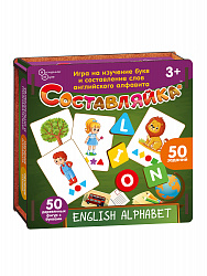 Детская деревянная игра "Составляйка+ENGLISH ALPHABET" 25 двуст. карточек