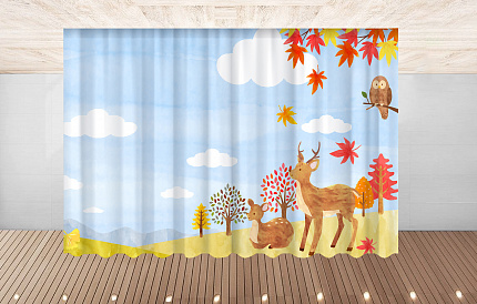 Комплект фотоштор. Оленята