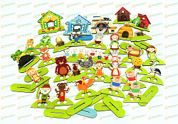 Пальчиковый театр с отверстиями для пальцев «10 сказок» (фанера) + мультфильмы