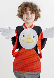 Гусь белый ростовая кукла из фетра для детей / 100 см.