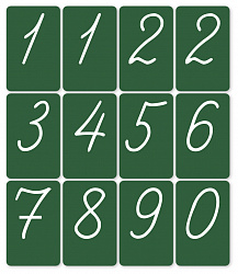Набор магнитных карточек "Числительные" (цифры), фон зелёный