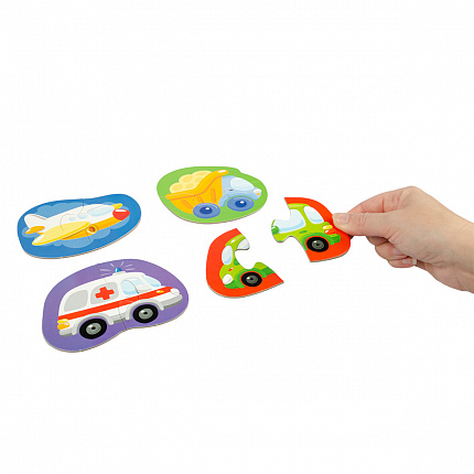 Пазлы контурные Половинки "Транспорт" Baby Toys