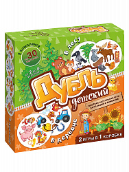 Настольная игра "Дубль детский  2 в 1  "В деревне + В лесу"