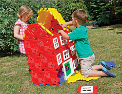 Набор Полидрон Гигант "Строительство дома" (шрифт - русский Брайль)