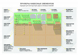 Настенная панель с перфорацией, 35 отверстий