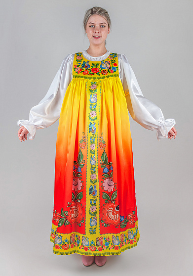 Осень Городецкая сарафан - накидка для взрослых