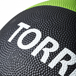 Медбол "TORRES 4 кг", черно-зелено-белый