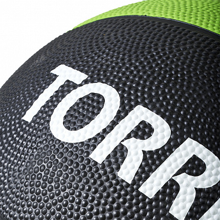 Медбол "TORRES 4 кг", черно-зелено-белый