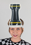 Головной убор - маска Шахматная фигура черная, ладья