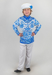 Русский народный костюм для мальчика Гжель расписная