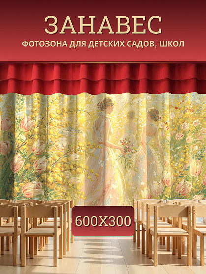 Комплект фотоштор. Девушки в поле