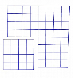 Маркерное поле "Клетка" для работы на классной доске (из 4-х частей)