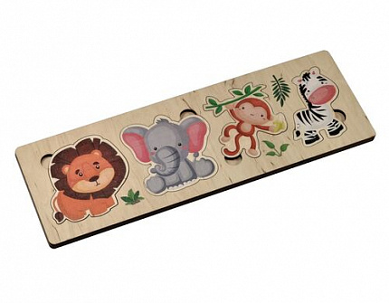 Игра развивающая деревянная "Африканские животные" (30х10см)