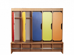 ШКАФ ДЛЯ ОДЕЖДЫ СО ВСТРОЕННОЙ БАНКЕТКОЙ, ОБОРУДОВАННОЙ ПРУТКАМИ ДЛЯ СУШКИ ОБУВИ, 5 СЕКЦИЙ