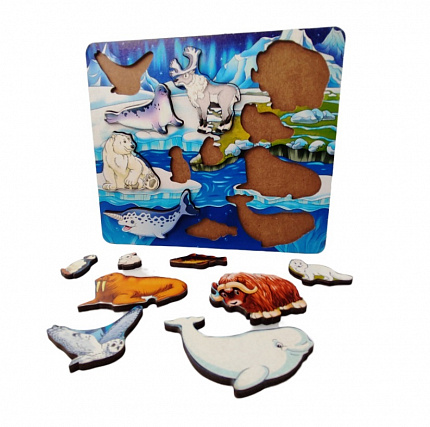 Рамка-вкладыш "Кто живет в Арктике?" 12 деталей