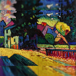 Репродукция картины В.В. Кандинский "Вид Мурнау" Декорация / Занавес сцены