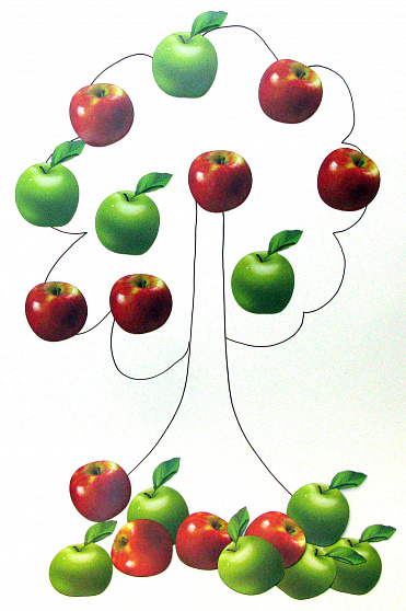 Набор магнитных карточек для устного счета "Яблоки"