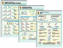 Комплект таблиц по геометрии раздат. "Планиметрия. Треугольники" (цвет., лам., 6 шт.)