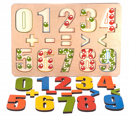 Рамка-вкладыш "Разноцветные цифры" 16 деталей