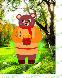 Уличная фигура для детской площадки МИШКА + металлическая опора СЕРИЯ СКАЗКИ