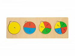 Деревянный пазл-вкладыш «Дроби»