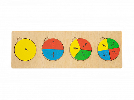 Деревянный пазл-вкладыш «Дроби»
