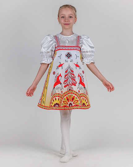 Мезенская роспись сарафан для девочки