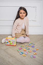 Игра развивающая "Азбука деревянная в картинках" Baby Toys Wood