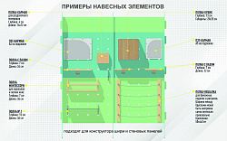 Настенная панель с перфорацией, 117 отверстий