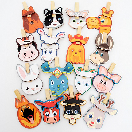 Игра с прищепками Чьи уши №1