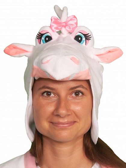 Шапка Дракоша белая взрослый