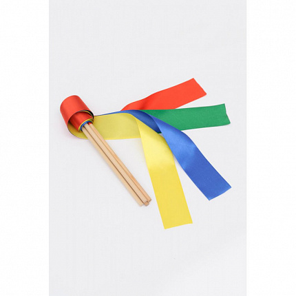 Лента гимнастическая 1 м., шир 5см на дер. Палочке