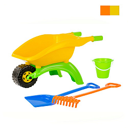 Набор «Садовод» (тачка детская, грабли, лопатка, ведро 1,35л)