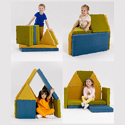 Мягкий конструктор Маграник "Оптимальный" , чехол микровельвет. 
Комплект модулей с магнитными креплениями, 10 элементов, Магматик