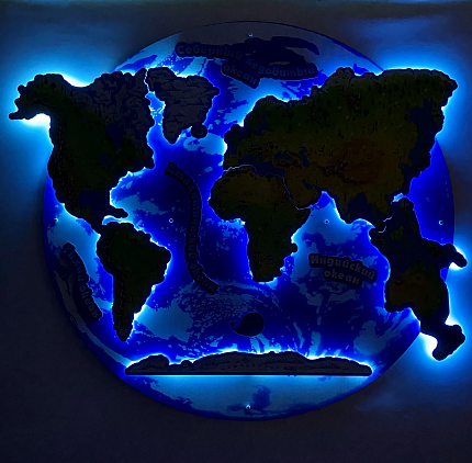 Развивающая магнитная карта мира
с LED-подсветкой