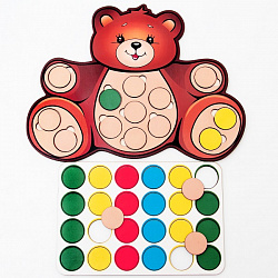 Дидактическая игра:
Весёлые кружочки – Мишка