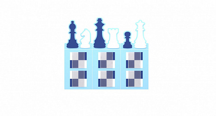 Информационный стенд с декором "Шахматные фигуры"