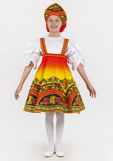 Русский народный костюм для девочки Хохлома Узорная