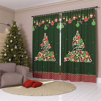 Комплект фотоштор. С Наступающим