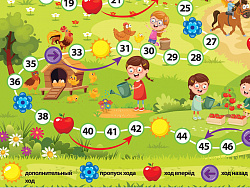 Настольная игра ходилка с фишками и кубиком «Лето в деревне»