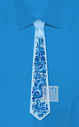 Гжельская роспись галстук