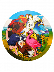 Зоопазл "Птицы" 9 деталей (дерево)