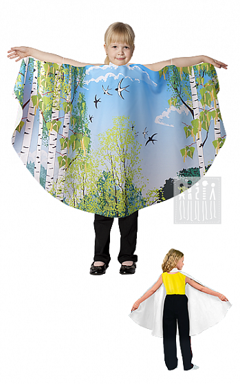 Живые декорации Полупончо Весна - Березки