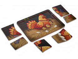 Двухслойный смарт-пазл "Курочка ряба"